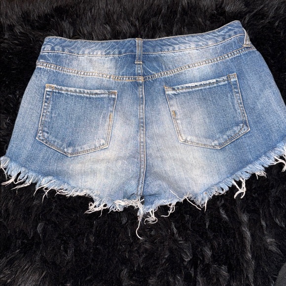 Mossimo Supply Co. Light Blue Distressed Denim Shorts - Picture 4 of 5